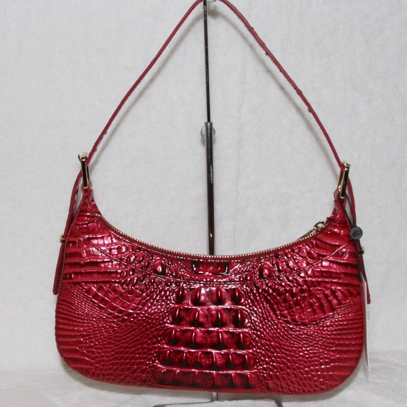 BRAHMIN Kyrie Shoulder Bag Purse Handbag Merlot Ombre Melbourne Leather - Picture 2 of 8
